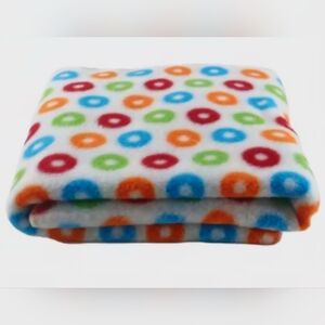 🌸 STOKKE XPLORY Large Fleece Stroller Blanket in Rainbow Circles 🌸